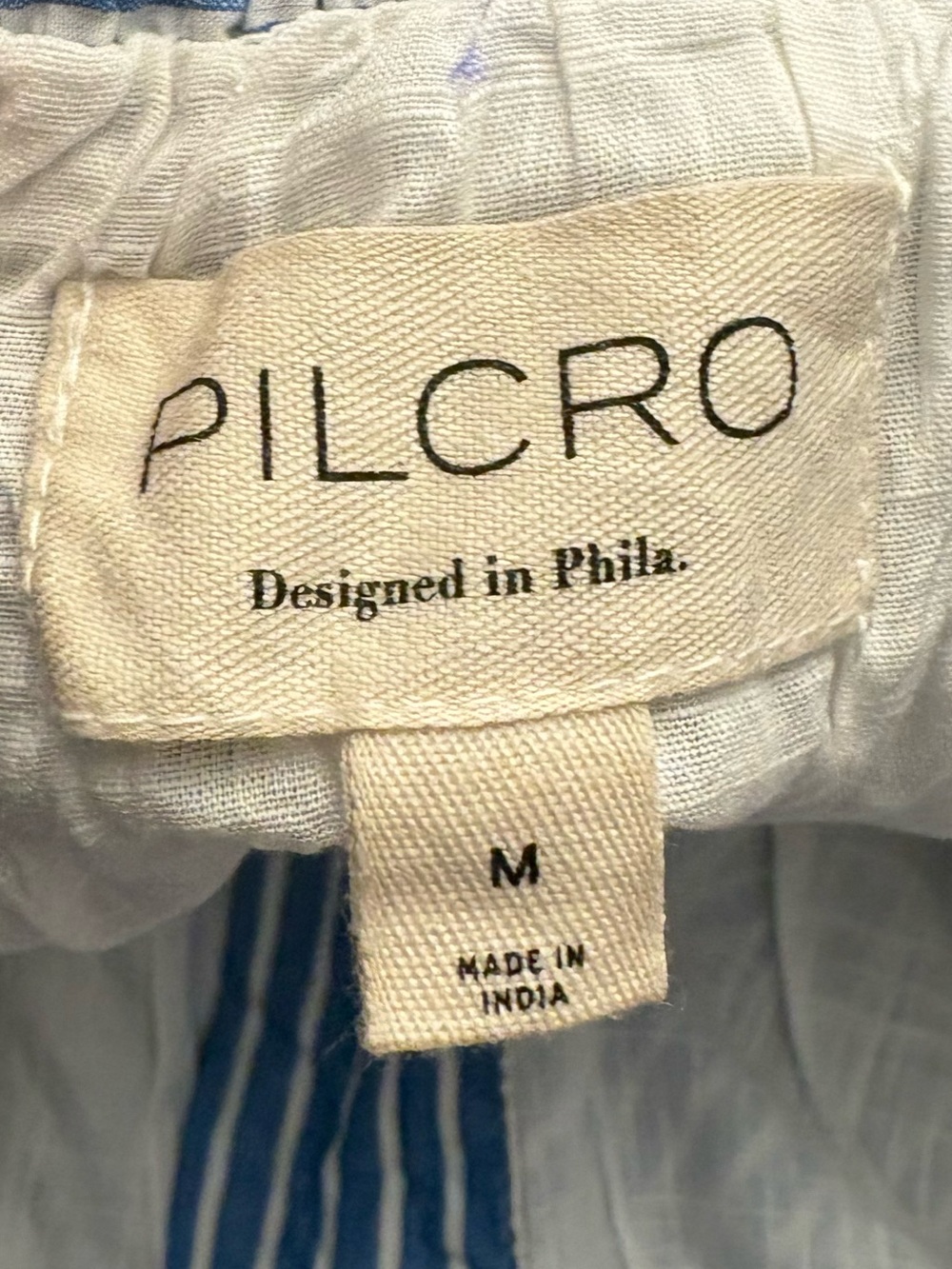 ANTHROPOLOGIE PILCRO I Skirt Reworked Asymmetrical Midi Blue White Size Medium - Picture 6 of 15